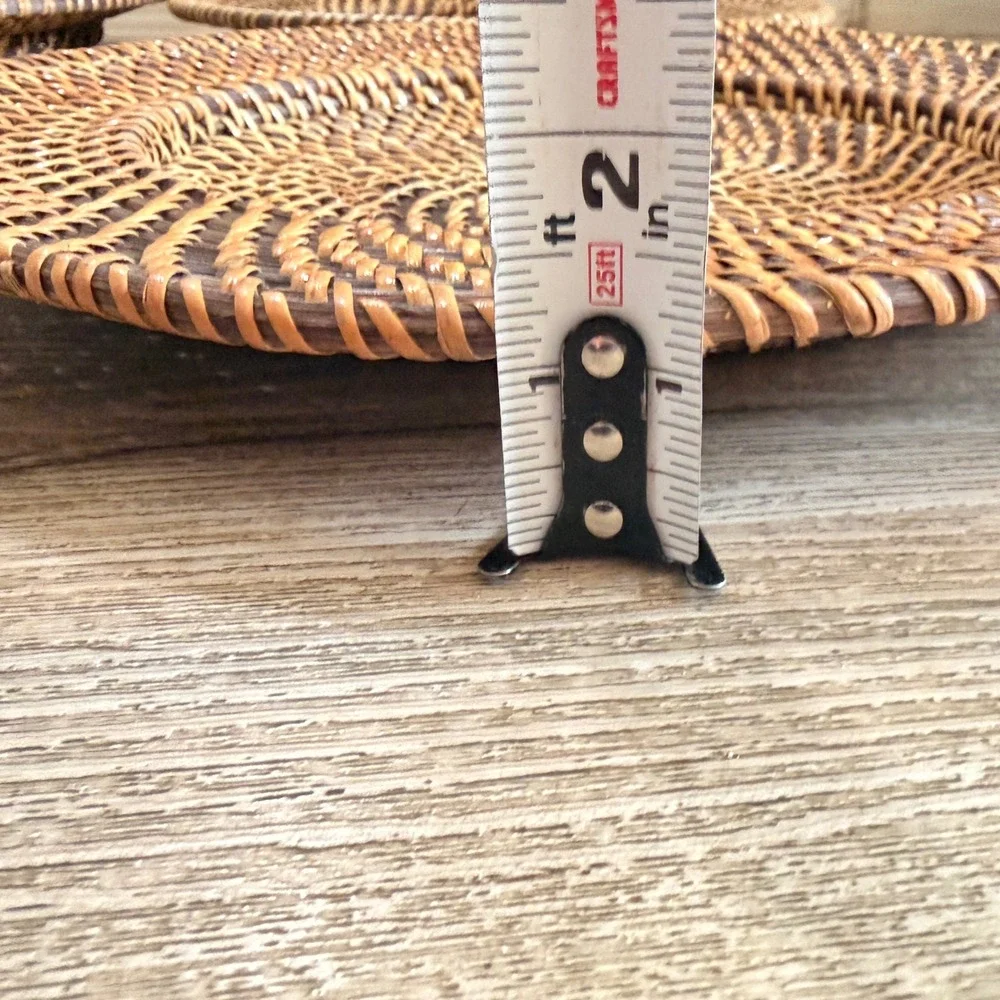 Set of 4 Round Woven Rattan Charger Plates 13